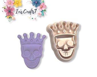 King Skull Polymer Clay Cutters for Earrings – Halloween Cookie Cutter – Gothic Skull Jewelry Tools – DIY Craft Supplies
