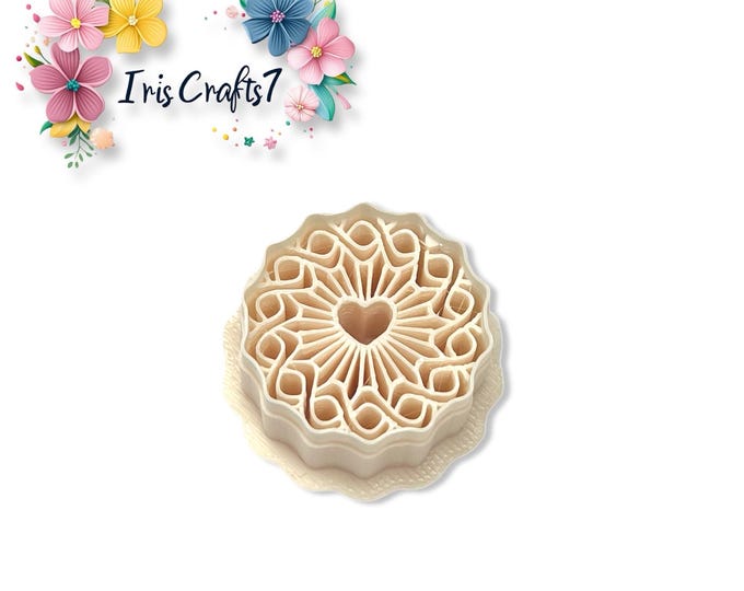 Heart Mandala Polymer Clay Cutter – Boho Earring Shape – Jewellery Making Tool