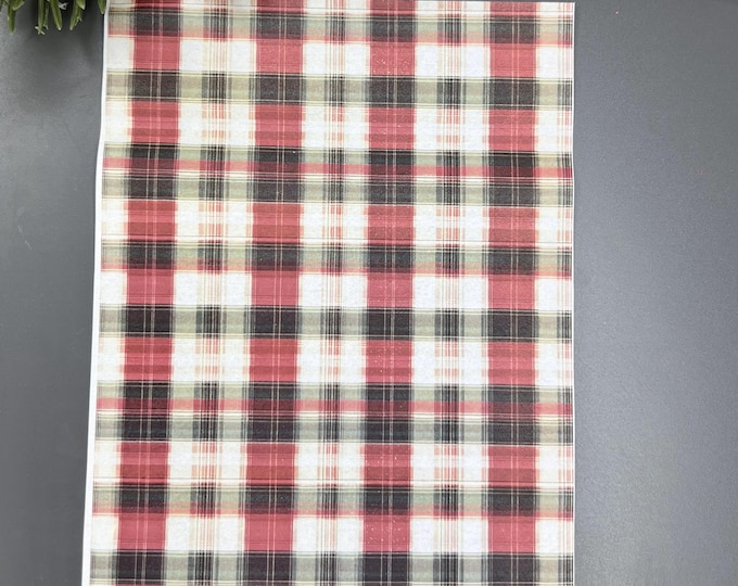 Christmas Plaid 2 image transfer paper_ Clay tools_ Polymer clay transfer_ Magic transfer paper