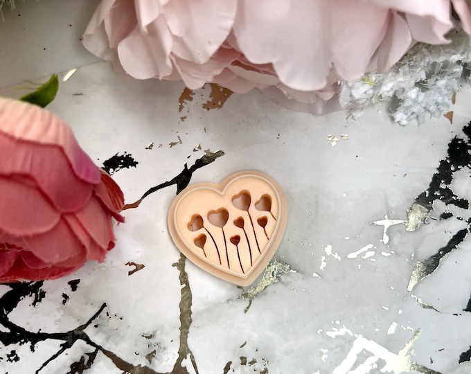 Clay cutter Hearts in Heart| Valentine earrings| Polymer clay cutters| Ceramic tools| Silver clay