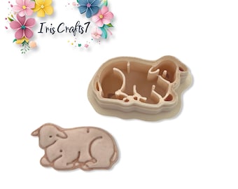 Lamb Resting Polymer Clay Cutter Earring Jewelry Tool