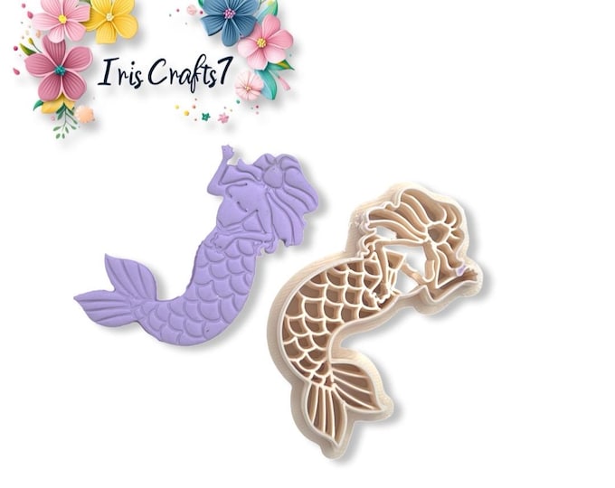 Mermaid 1 Polymer Clay Cutters for Earring Making - Handmade Jewellery Tools, Unique Sea Creature Design, Craft Supplies for DIY Accessories