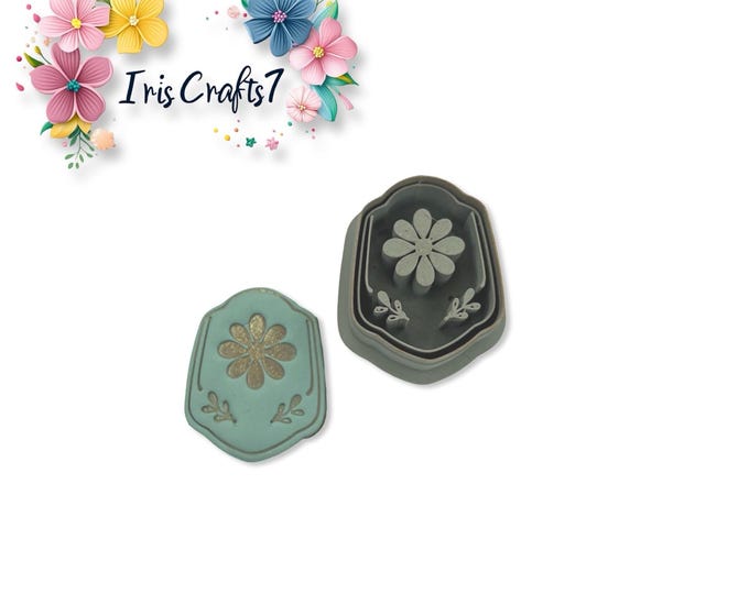 Floral Shield Polymer Clay Cutter Earring Jewelry Tool