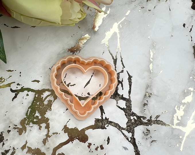 Heart 8 polymer clay cutter / earrings cutter