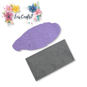 Floral 2 Polymer Clay Rubber Texture Mat – Botanical Embossing Sheet for Earring Making, Jewelry Crafts & DIY Projects