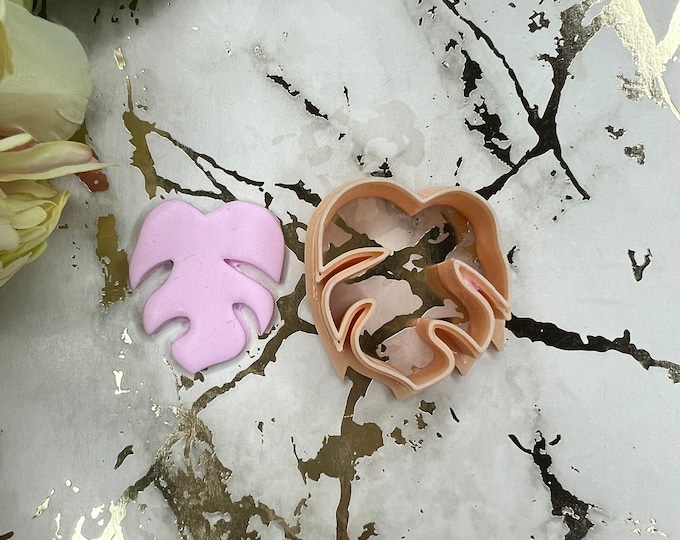Monstera 2 Leaf polymer clay cutters / earrings cutters
