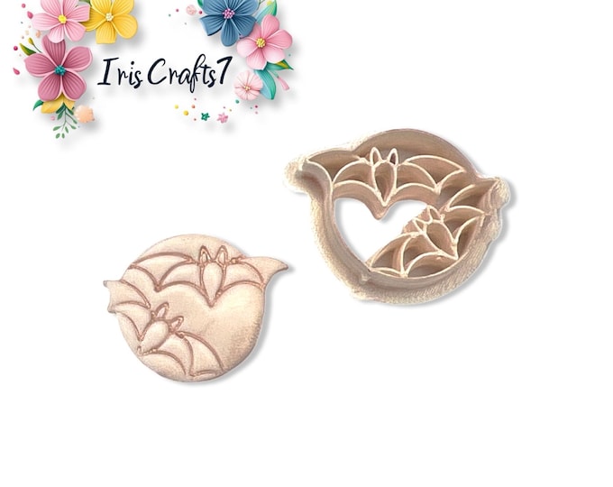 Full Moon with Bats Polymer Clay Cutter – Halloween Earring Making Tool – Spooky Moon Clay Cutter for DIY Jewelry Crafts