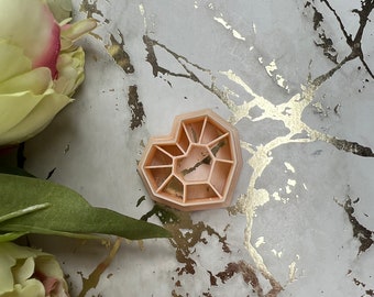 Geometric heart 3 polymer clay cutter