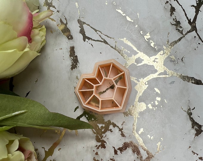 Geometric heart 3 polymer clay cutter