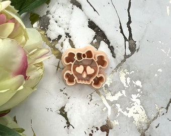 Halloween Skull with Bow Polymer Clay Cutter | Earring Shape | Craft Tool