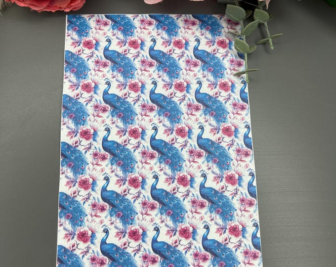 Peacock 1 Transfer Paper for Polymer Clay - Vibrant Peacock Designs for DIY Crafts