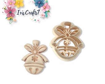 Jingle Bell with Bow no. 1 Polymer Clay Cutter for Christmas Earring Making
