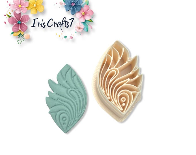 Deco Leaf Swirl Polymer Clay Cutter | Earring Shape | Craft Tool