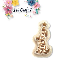 Dog in Christmas Lights Polymer Clay Cutter for Earring and Jewellery Making