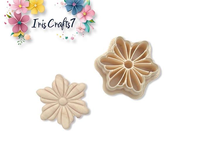 Flower 55 Polymer Clay Cutter – Floral Earring Making Tool – Boho Style Clay Cutter for Handmade Jewelry DIY