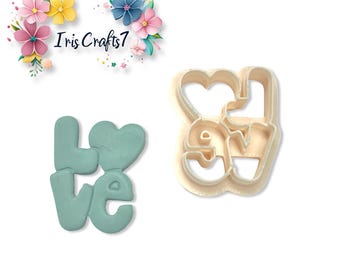 Love Text No. 3 Polymer Clay Cutter  Valentine Earring Shape Tool