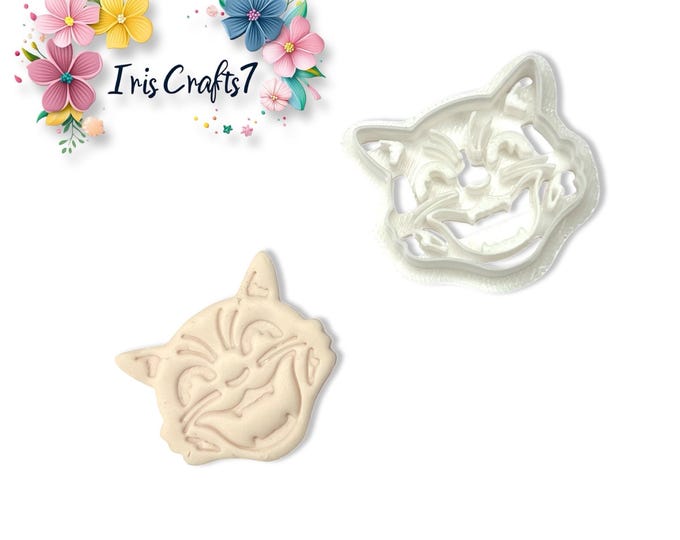 Smiling Cat no. 2 Polymer Clay Cutter for Handmade Earring, jewellery and Crafts