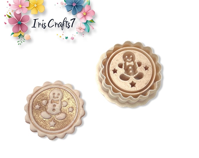 Gingerbread Man Stamp Polymer Clay Cutter for Christmas Earring Making