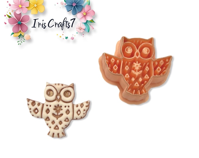 Folk Art Owl Polymer Clay Cutter for Earring and Jewellery Making