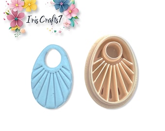 Polymer Clay Cutter Oval Abstract – Geometric Earring Tool, Handmade Jewelry Supply, Modern Crafting Accessory