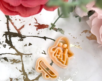 Clay Cutter Ghost on Skateboard – Halloween Tool for Earrings & Crafts