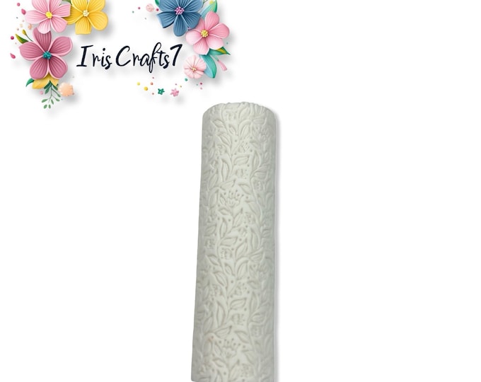 Botanical Line Art Polymer Clay Texture Roller Floral Earrings Tool