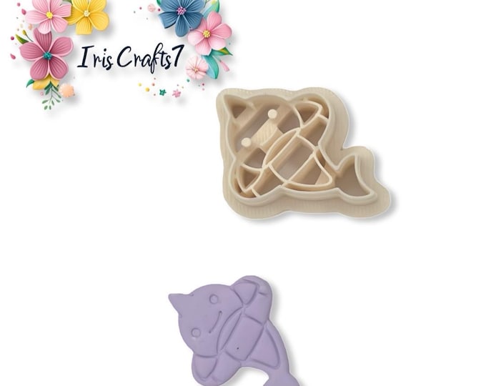 Shark in a Lifebuoy Polymer Clay Cutter - Ceramic Tools - Earring Making