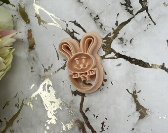 Egg with bunny polymer clay cutter