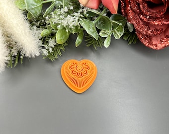 Heart Mandala Polymer Clay Cutter | Valentine Earrings Shape | Craft Tool