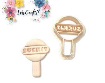 Lollipop Suck It Polymer Clay Cutter for Edgy Earrings