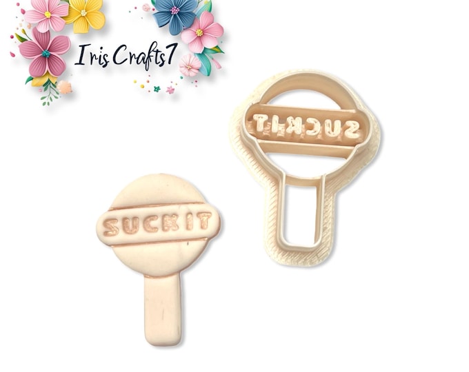 Lollipop Suck It Polymer Clay Cutter for Edgy Earrings