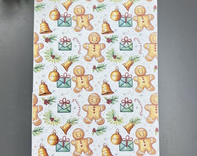 Gingerbread 1 image transfer paper_ Clay tools_ Polymer clay transfer_ Water Soluble Paper