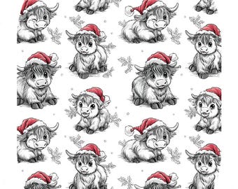 Christmas Highland Transfer Paper, Water Soluble Sheet for Polymer Clay Earrings