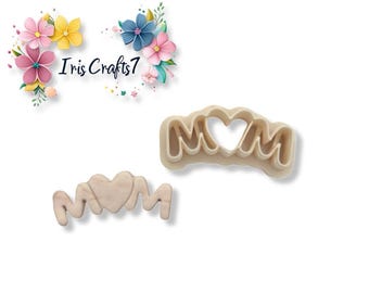 Text Mom Heart Polymer Clay Cutter for Earrings Making | Mother's Day Jewelry Tool