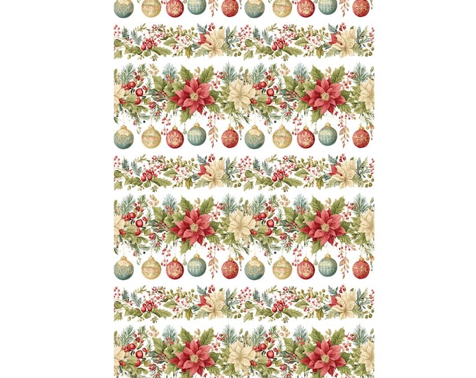 Christmas Border no.2 Image Transfer Paper for Polymer Clay Earring Making