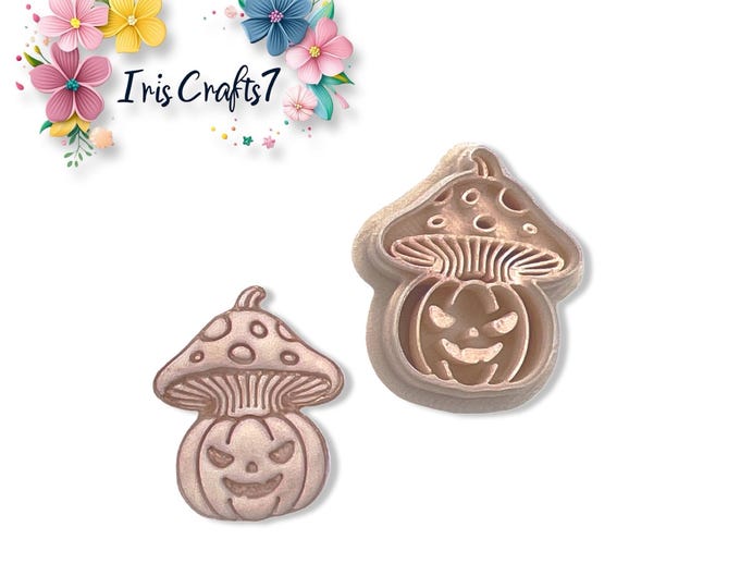 Mushroom Pumpkin Polymer Clay Cutters – Fall Earring Making Tools – Autumn Cookie Cutter for Halloween Jewelry DIY