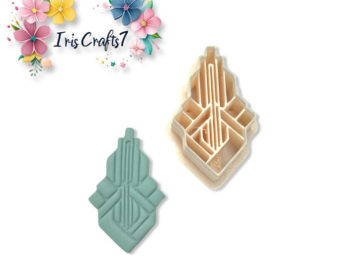 Art Deco Geometric Drop Polymer Clay Cutter | Earring Shape | Craft Tool