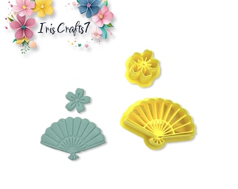 Flower and Fan Combo Polymer Clay Cutters Set | Earring Shape Tool