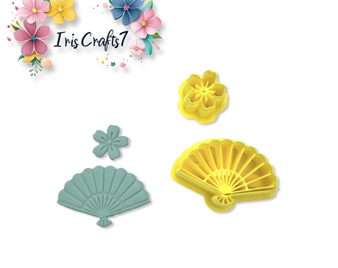 Flower and Fan Combo Polymer Clay Cutters Set | Earring Shape Tool