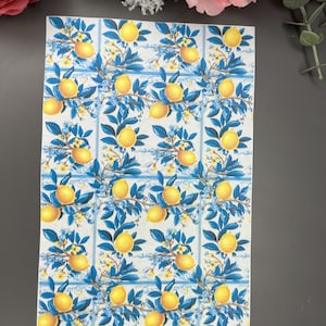Carta transfer Limoni 4 immagini_ Strumenti per argilla_ Trasferimento argilla polimerica_ Carta transfer magica