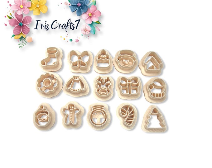 Christmas Stud Set Polymer Clay Cutters for Handmade Earring & Jewellery Making