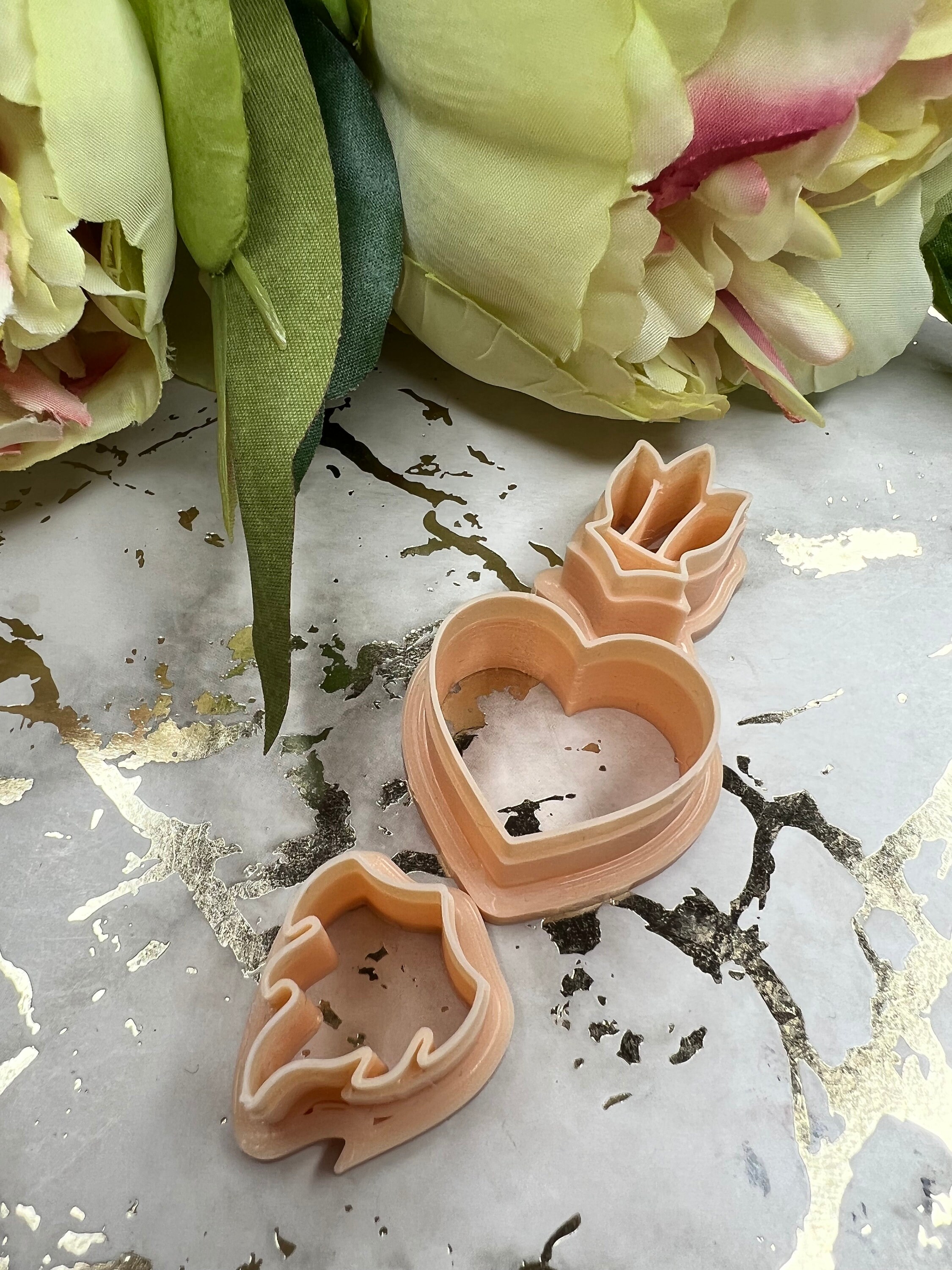 Rose Heart Polymer Clay Cutter