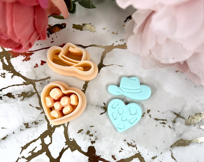Cowboy heart Clay cutters| Ceramic tools| Polymer clay cutters| Silver clay| Clay tools