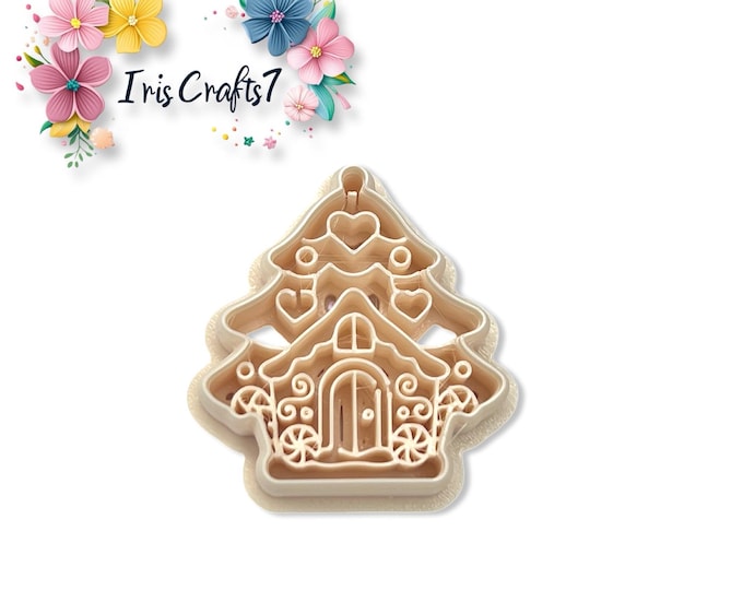 Gingerbread House 3 Polymer Clay Cutter for Jewellery & Earring Making