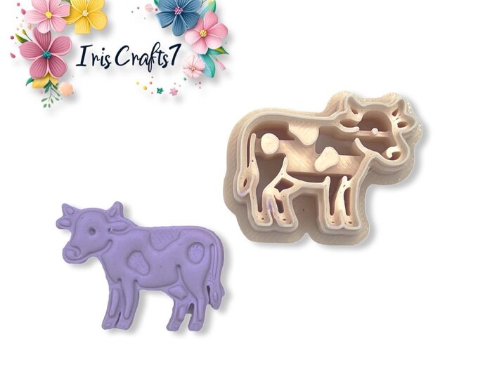 Cow 1 Polymer Clay Cutter - Handmade Earrings