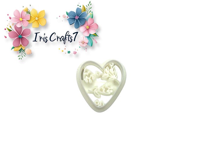 Boho Heart with Flowers Polymer Clay Cutters - Handmade Earrings - Ceramic Tools