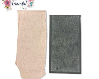 Hearts Waves Rubber Texture Mat Polymer Clay Valentine Earrings Sheet