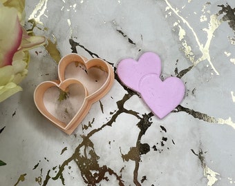 Polymer Clay Cutter Double Heart Shape for Earrings, Jewelry Making Tool, Cute Cute Charm Craft Accessory