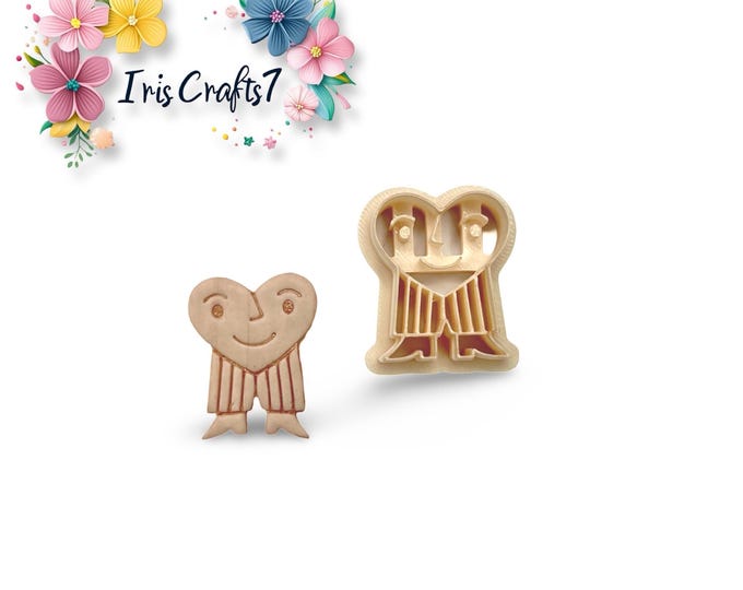 Heart With Pants Polymer Clay Cutter for Valentine Earrings Jewelry Tool