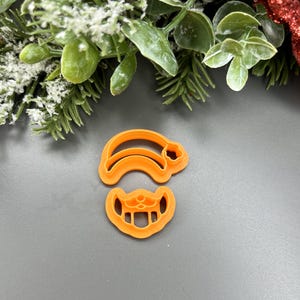 Santa Head 3 Polymer Clay Cutter - Christmas Craft Tool - Holiday Jewelry Making